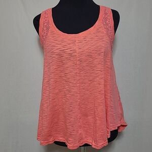 Umgee Tunic Tank Top Women's Small Lace Boho Beachy Pink